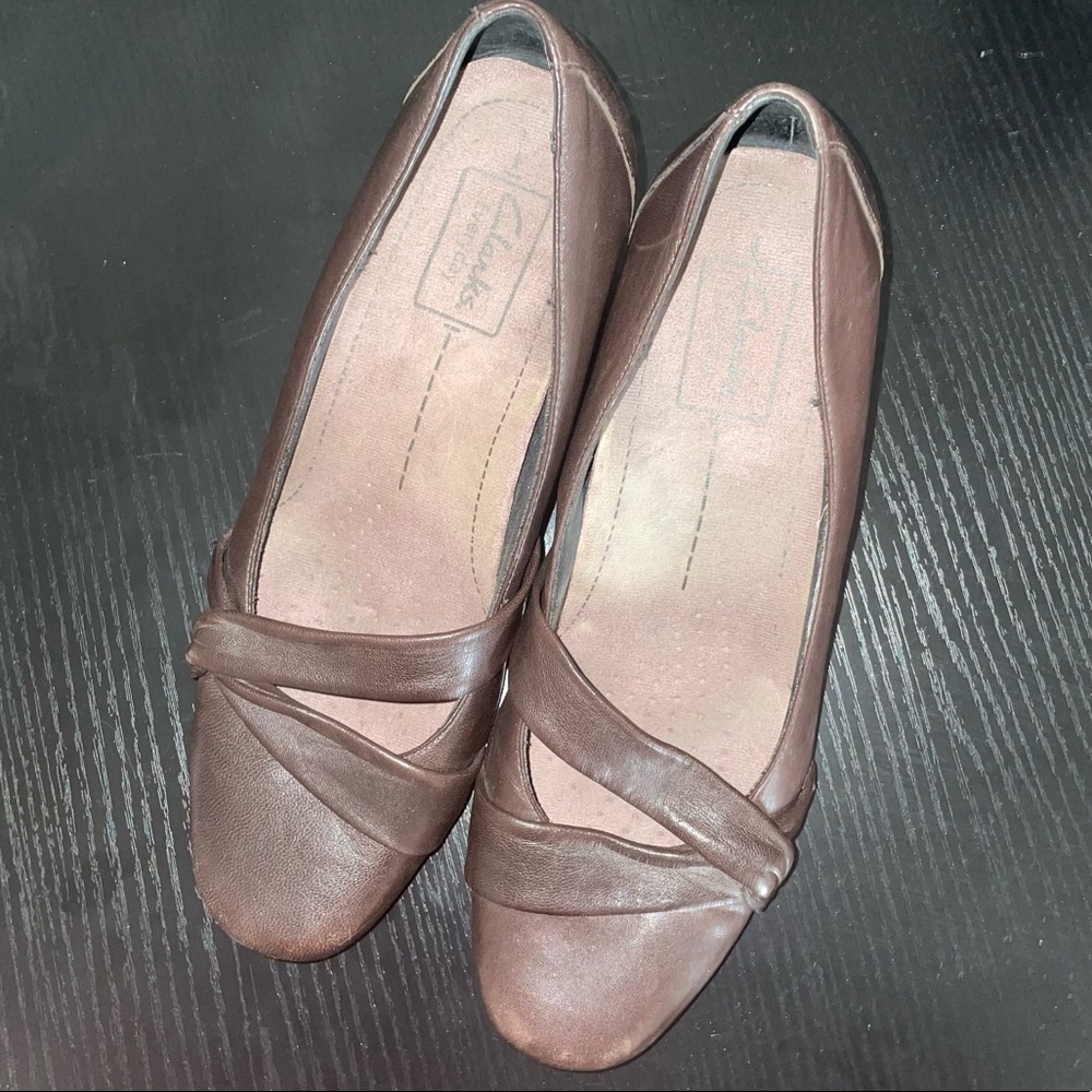 Clarks Pumps Artisan Mary Jane Chunky Block Low Heels Loafers Slip-on Shoes